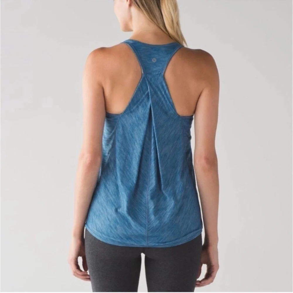 Lululemon Essential Tank Heathered Jet Set Blue Size 6